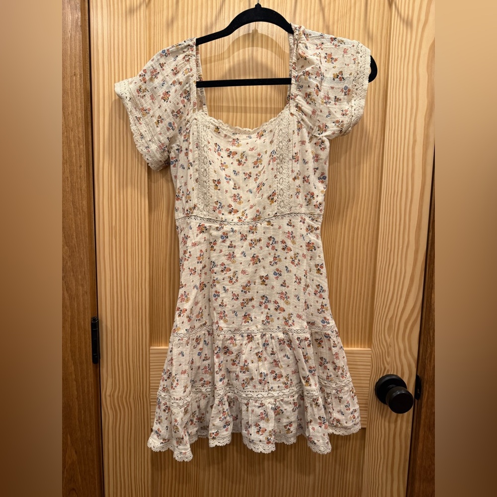 American Eagle Outfitters Floral Mini Dress in Cream